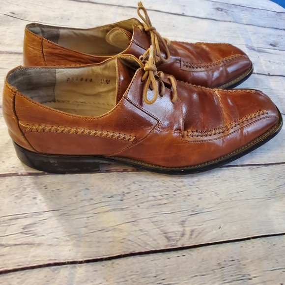 GIORGIO V MEN'S DRESS SHOES BROWN LEATHER DESIGNED IN ITALY SIZE 11M - Picture 5 of 13